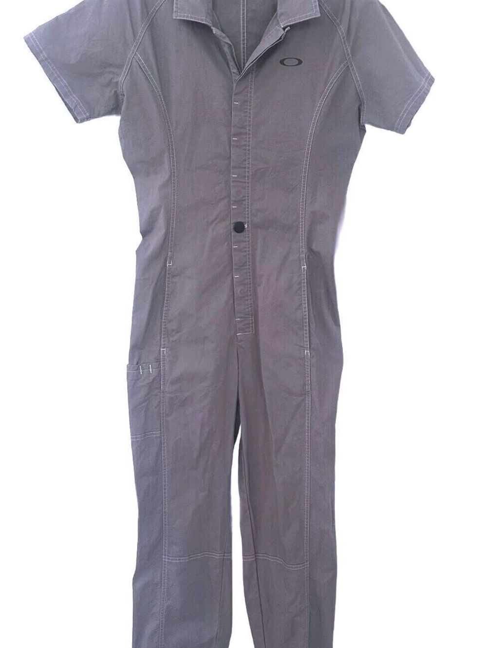 Oakley Women's Gray Vintage Utility Short Sleeve Jumpsuit- Size S